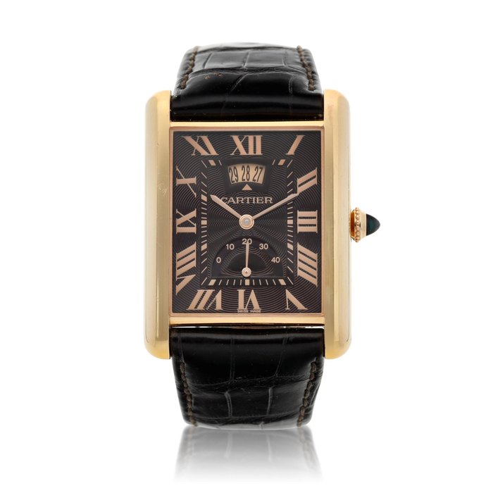 Cartier Reference 3185 Tank XL  A pink gold wristwatch with date and power reserve indication, Circa 2011