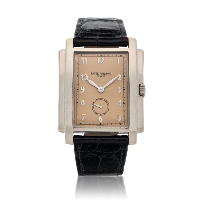 Patek Philippe Reference 5024 Gondolo  A white gold rectangular wristwatch, Circa 2001