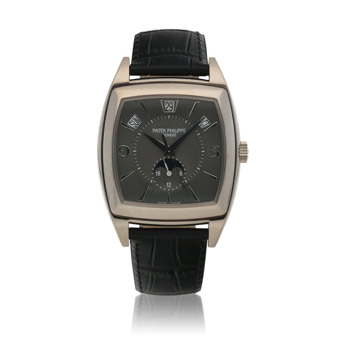 Patek Philippe 'Gondolo', Ref. 5135G  White gold wristwatch with annual calendar, moon phases and 24-hour indication  Circa 2007