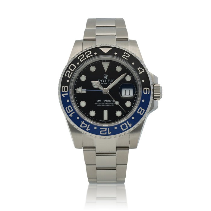 Rolex 'Batman' GMT-Master II, Ref. 116710BLNR  A stainless steel dual time zone wristwatch with date and bracelet  Circa 2015