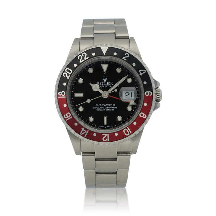 Rolex 'Coke' GMT-Master II, Ref. 16710  Stainless steel dual time zone wristwatch with date and bracelet  Circa 2006