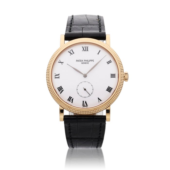 Patek Philippe Reference 3919R-001 Calatrava | A pink gold wristwatch with hobnail bezel, Circa 2005