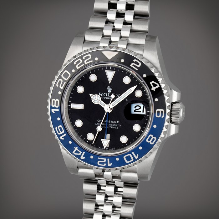 Rolex GMT-Master II 'Batgirl', Reference 126710BLNR | A stainless steel dual time zone wristwatch with date and bracelet | Circa 2022