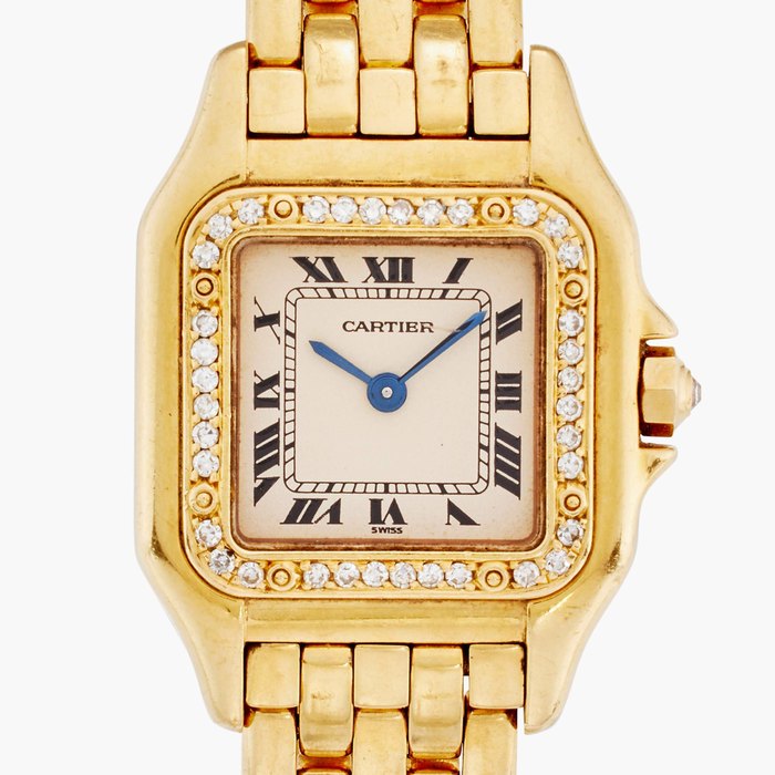 Cartier Reference 86691 Panthère | A yellow gold and diamond-set wristwatch with bracelet, Circa 1990