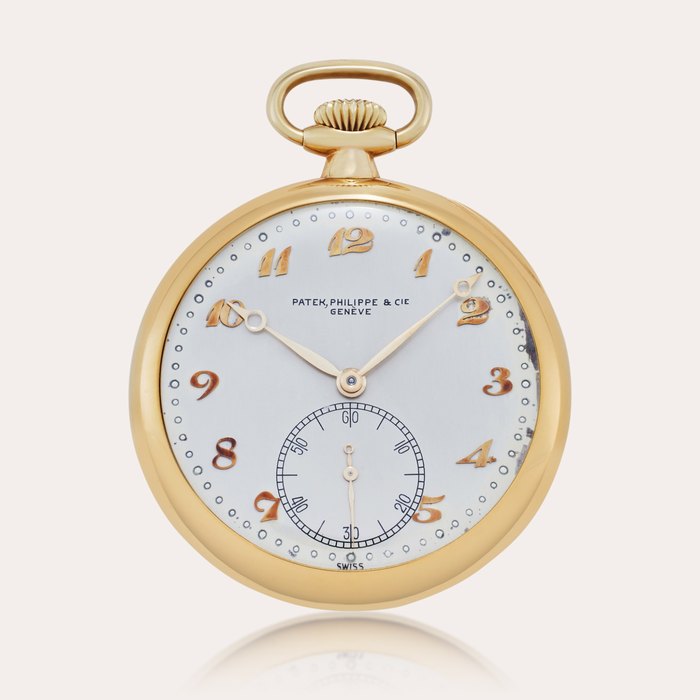 Patek Philippe & Cie. Genève A yellow gold open-faced keyless watch with Guillaume balance, Awarded first prize at the Geneva Astronomical Timing Contest of 1931, Mvt. 824441, Case 418602, Made in 1929 and Sold in 1943