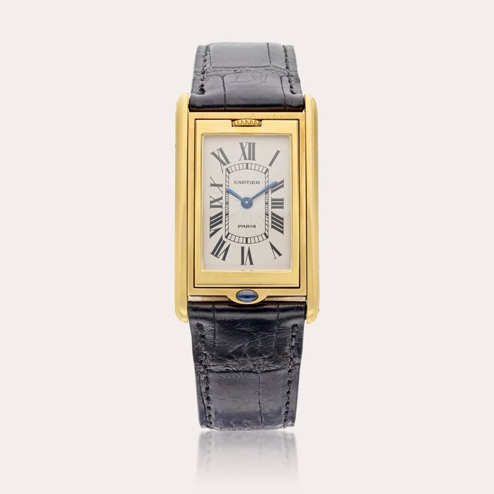 Cartier, Paris Tank Basculante | A yellow gold reversible wristwatch, Circa 1995