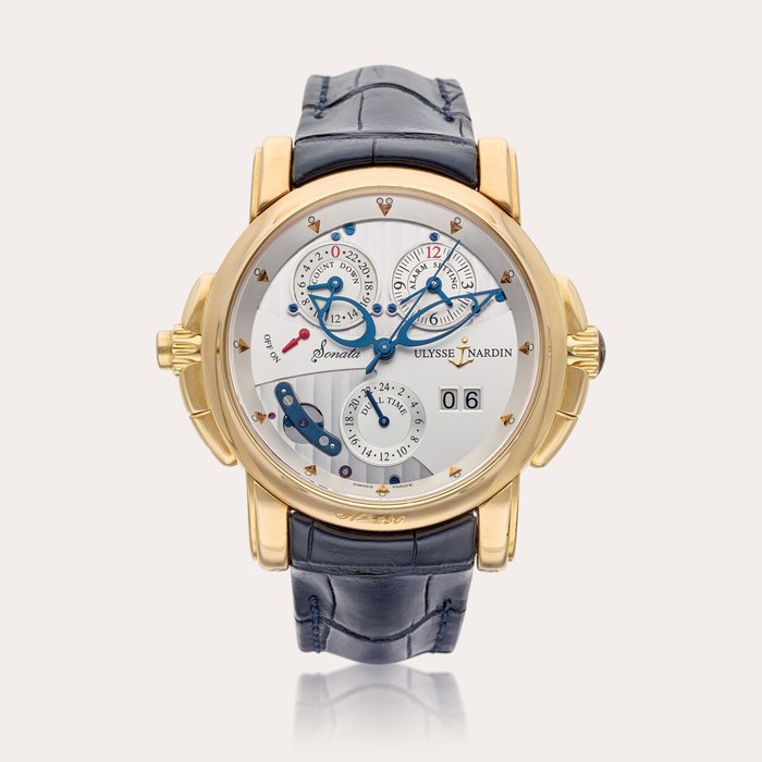 Ulysse Nardin Reference 676-88 Sonata Cathedral | A pink gold automatic dual time zone wristwatch with date and alarm with countdown and on/off indication, Circa 2007