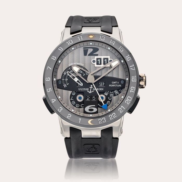 Ulysse Nardin Reference 329-00 El Toro | A limited edition platinum and ceramic automatic perpetual calendar dual time zone wristwatch, Circa 2013