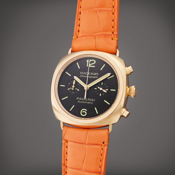 Panerai Reference PAM 00377 Radiomir | A limited edition pink gold automatic chronograph wristwatch, Circa 2011