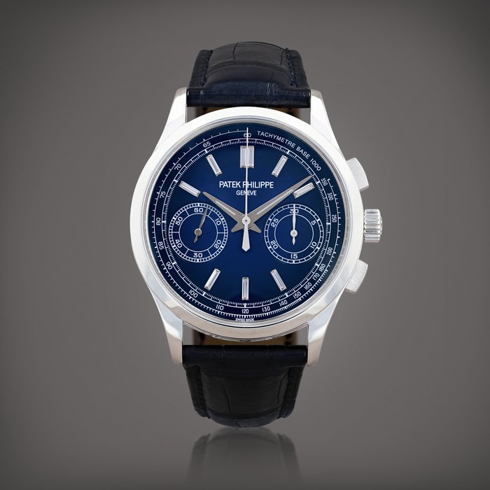 Patek Philippe Reference 5170P-001    Montre bracelet chronographe en platine avec index diamant |  Platinum chronograph wristwatch with diamond indexes    Vers 2018 |  Circa 2018