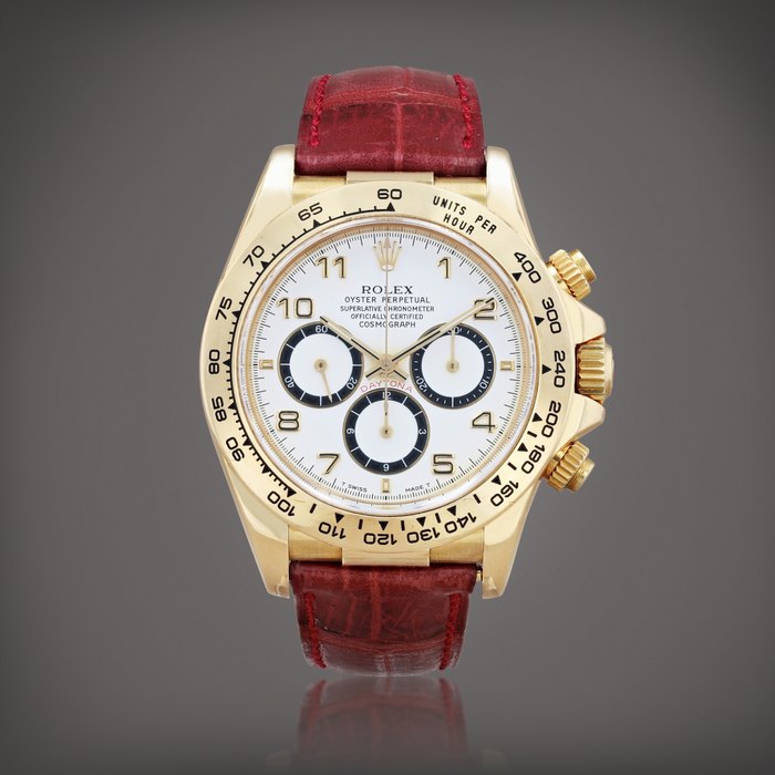 Rolex Daytona 'Zenith', reference 16518     Montre bracelet chronographe en or jaune |  Yellow gold chronograph wristwatch    Vers 1995 |  Circa 1995