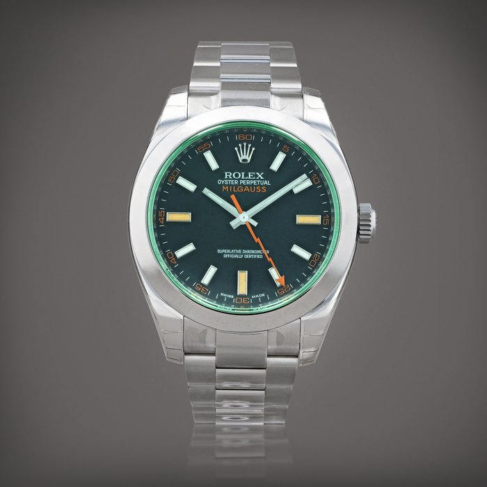 Rolex Milgauss 'stickered', reference 116400GV    Montre bracelet en acier |  Stainless steel wristwatch with bracelet    Vers 2008 |  Circa 2008