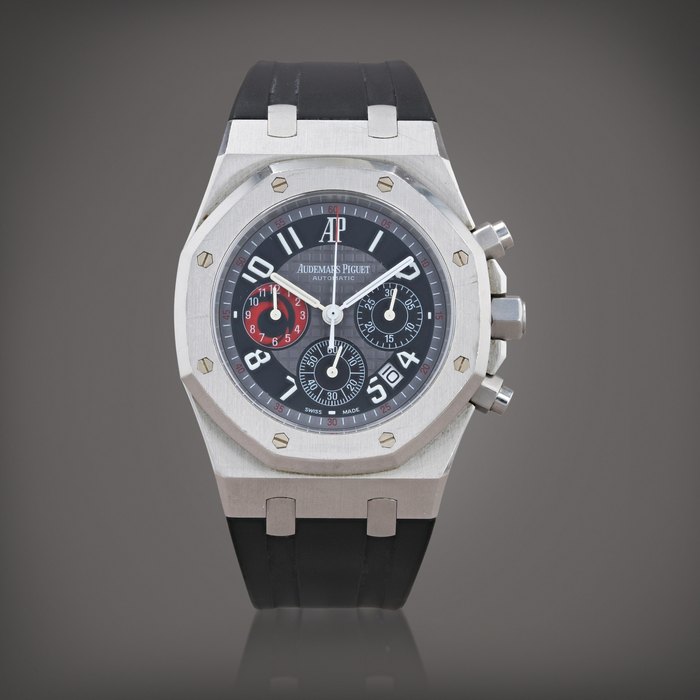 Audemars Piguet Royal Oak, limited edition "30th Anniversary City of Sails", reference 25979ST.OO.0002CA.01     Montre bracelet chronographe en acier avec date |  Stainless steel chronograph wristwatch with date    Vers 2003 |  Circa 2003