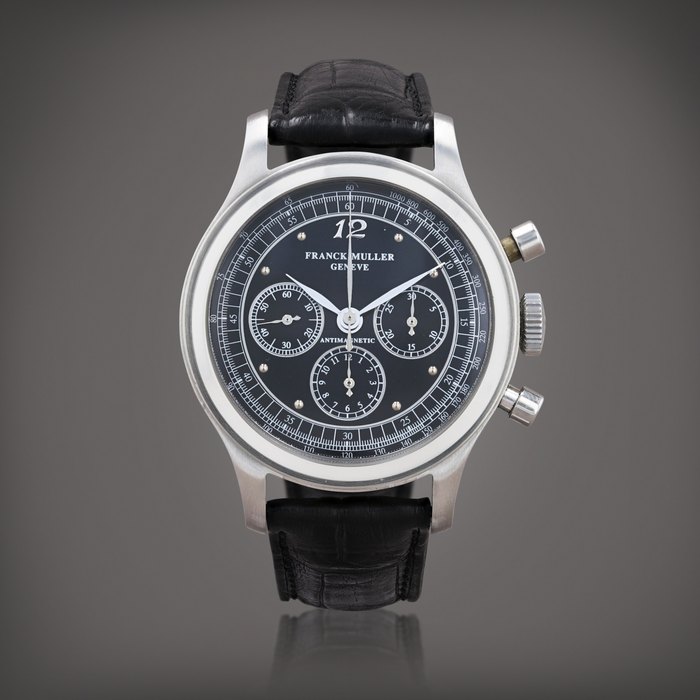 Franck Muller Sport Limited Edition    Montre bracelet chronographe en acier |  Stainless steel chronograph wristwatch with date    Vers 1996 |  Circa 1996