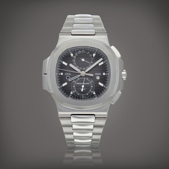 Patek Philippe Nautilus, Ref. 5990/1A-001 | Stainless steel dual time zone flyback chronograph wristwatch with date, dual day/night indication and bracelet | Circa 2021