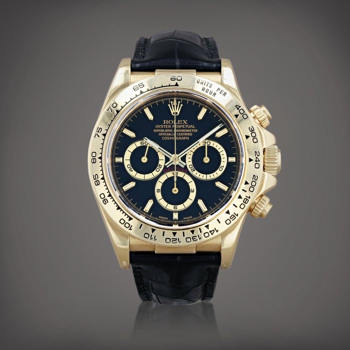 Rolex Daytona, reference 16518 Montre bracelet chronographe en or jaune | Yellow gold chronograph wristwatch avec bracelet  Vers 1998 | Circa 1998