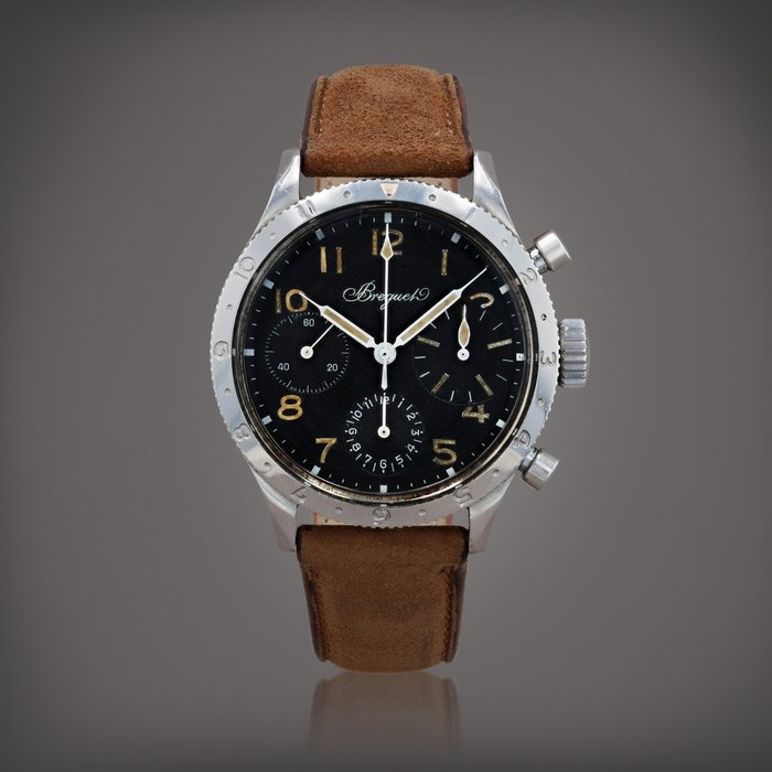 Breguet Type XX  Montre bracelet chronographe en acier | Stainless steel chronograph wristwatch Vers 1960 | Circa 1960