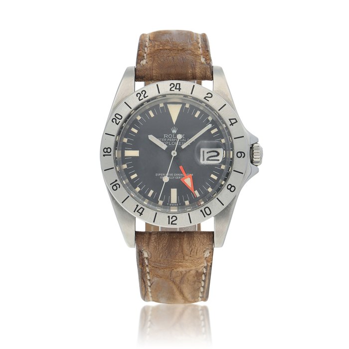 Rolex Explorer II, Ref. 1655  Stainless steel dual time zone wristwatch with 24-hour indication, date and bracelet  Circa 1977