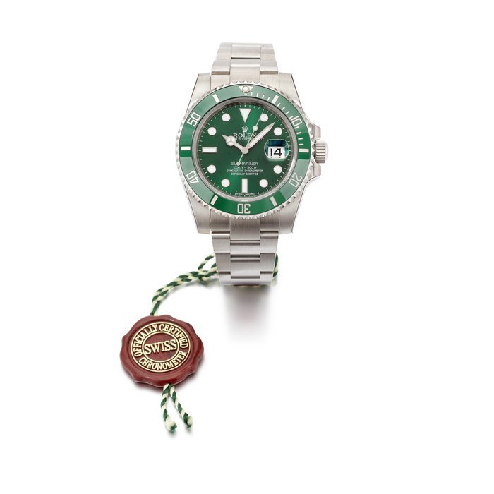 Rolex 'Hulk' Submariner, Ref. 116610LV  Stainless steel wristwatch with date and bracelet  Circa 2017 · 116610LV