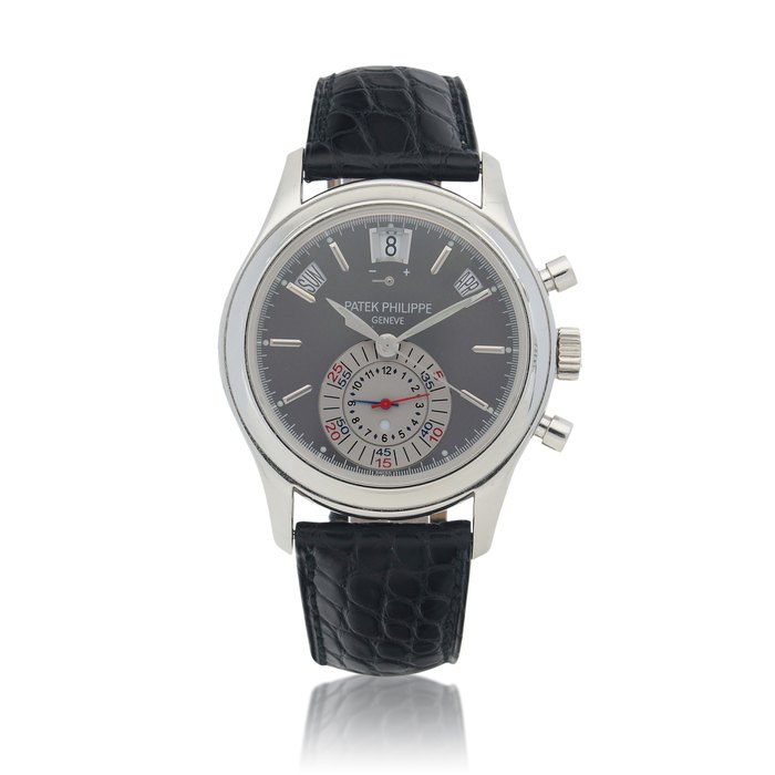 Patek Philippe Ref. 5960P-001  Platinum annual calendar flyback chronograph wristwatch with power reserve and day/night indication  Circa 2009