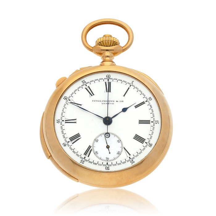 Patek Philippe Pink gold open-faced minute repeating split-seconds chronograph watch  Made in 1894