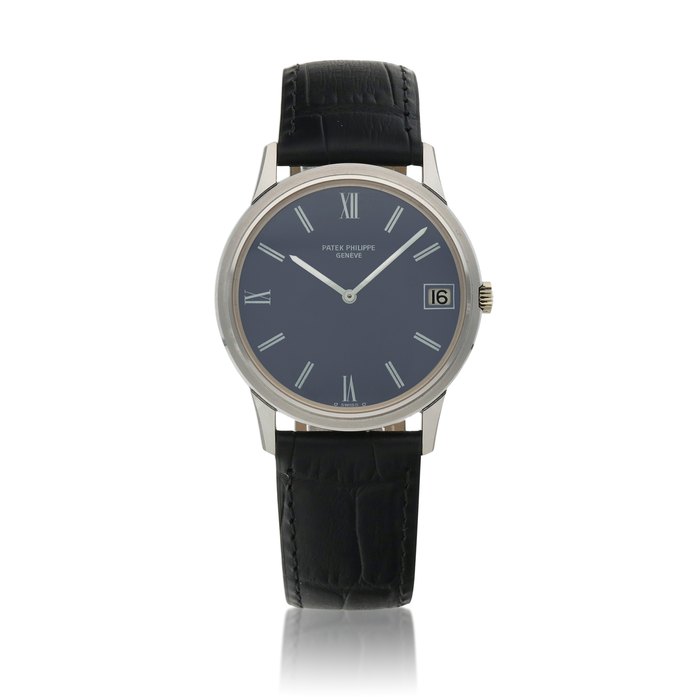 Patek Philippe Calatrava, Ref. 3593  White gold wristwatch with date  Circa 1975