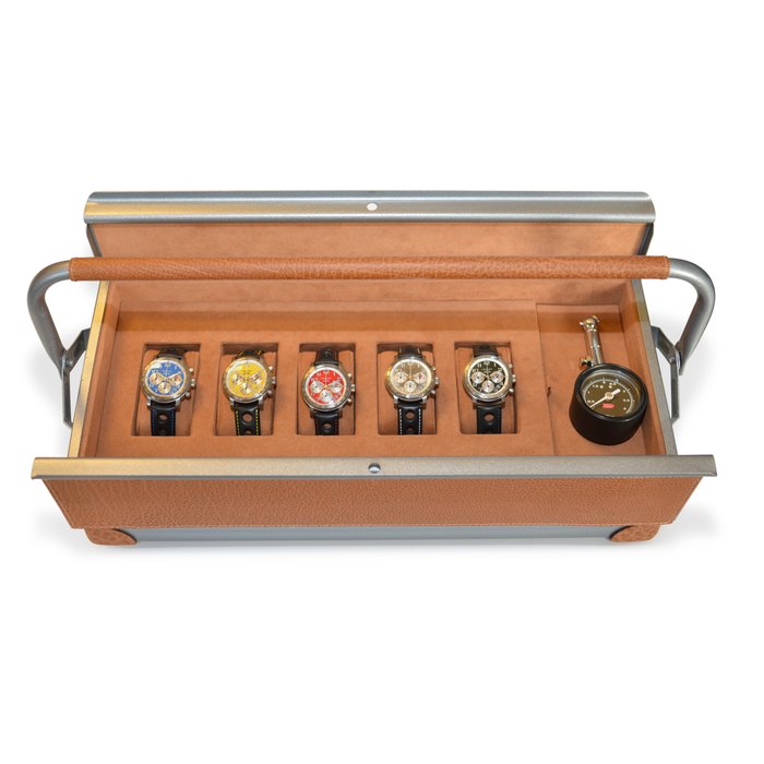 Chopard Mille Miglia, Ref. 8915  Set of five limited edition titanium chronograph wristwatches with date  Circa 2001