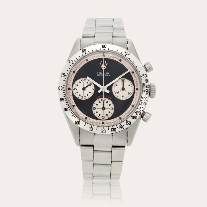 Rolex Daytona 'Paul Newman', reference 6239    Montre bracelet chronographe en acier |  Stainless steel chronograph wristwatch with bracelet     Vers 1967 |  Circa 1967 · 6239