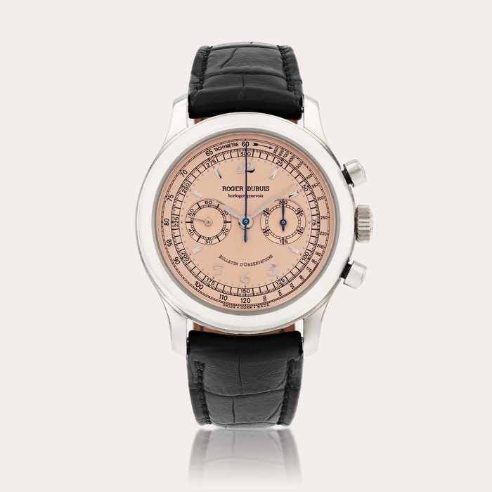 Roger Dubuis Hommage, reference H40 56 0     Montre bracelet chronographe en or blanc |  White gold chronograph wristwatch    Vers 1999 |  Circa 1999