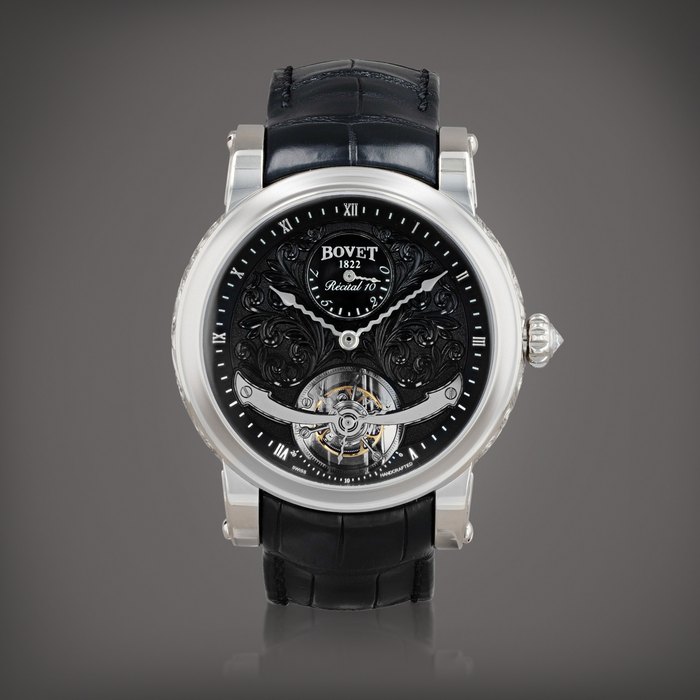 Bovet Récital 10, reference D507    Montre bracelet 7 jours tourbillon en or blanc avec indication de réserve de marche |  White gold 7 days tourbillon wristwatch with power reserve indication    Vers 2006 |  Circa 2006