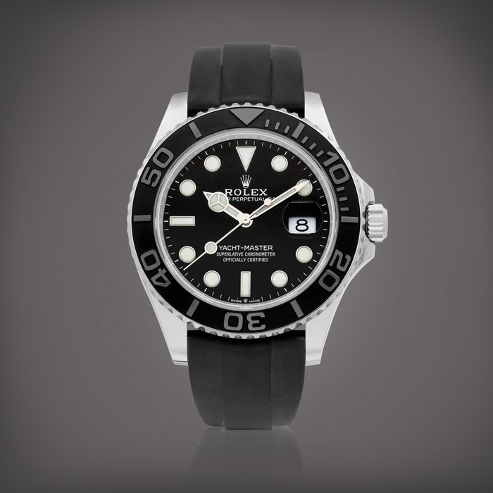 Rolex Yacht-Master 42, Reference 226659 | A white gold wristwatch with date, Circa 2021 | 勞力士 | Yacht-Master 42 型號226659 | 白金腕錶，備日期顯示，約2021年製