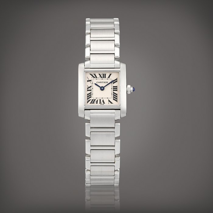 Cartier Tank Française, Reference 2300 | A stainless steel wristwatch with bracelet, Circa 2000 | 卡地亞 | Tank Française 型號2300 | 精鋼鏈帶腕錶，約2000年製