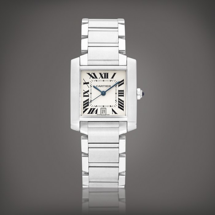 Cartier Tank Française, Reference 2302 | A stainless steel wristwatch with date and bracelet, Circa 2002 | 卡地亞 | Tank Française 型號2302 | 精鋼鏈帶腕錶，備日期顯示，約2002年製