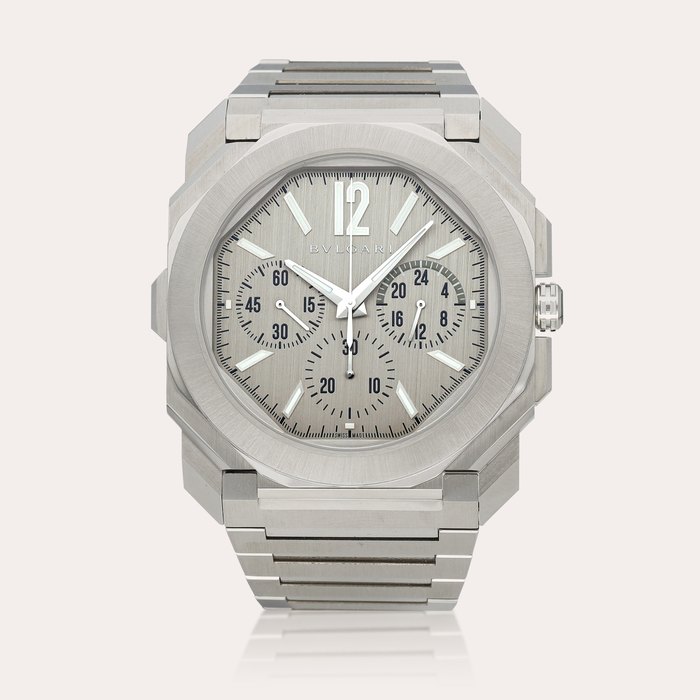 Bulgari Octo Finissimo, Reference 103661 | A stainless steel dual time chronograph bracelet watch, Circa 2022 | 寶格麗 | Octo Finissimo 型號103661 | 精鋼兩地時間計時鏈帶腕錶，約2022年製