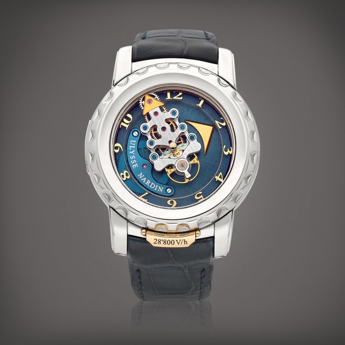 Ulysse Nardin Freak, Reference 020-88 | A white gold carrousel tourbillon wristwatch with dual direct escapement, Circa 2017 | 雅典 | Freak 型號020-88 | 白金卡羅素陀飛輪腕錶，備雙擒縱系統，約2017年製