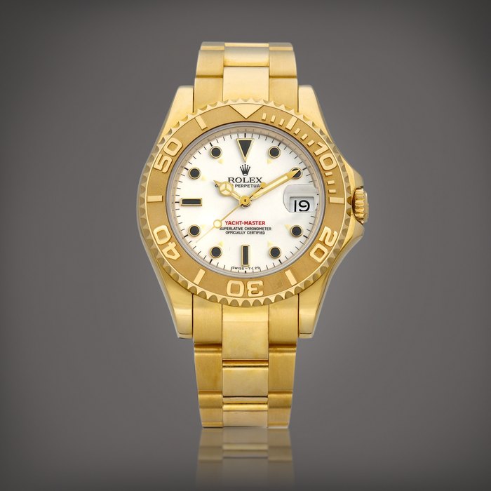 Rolex Yacht-Master, Reference 68628 | A yellow gold wristwatch with date and bracelet, Circa 1995 | 勞力士 | Yacht-Master 型號68628 | 黃金鏈帶腕錶，備日期顯示，約1995年製