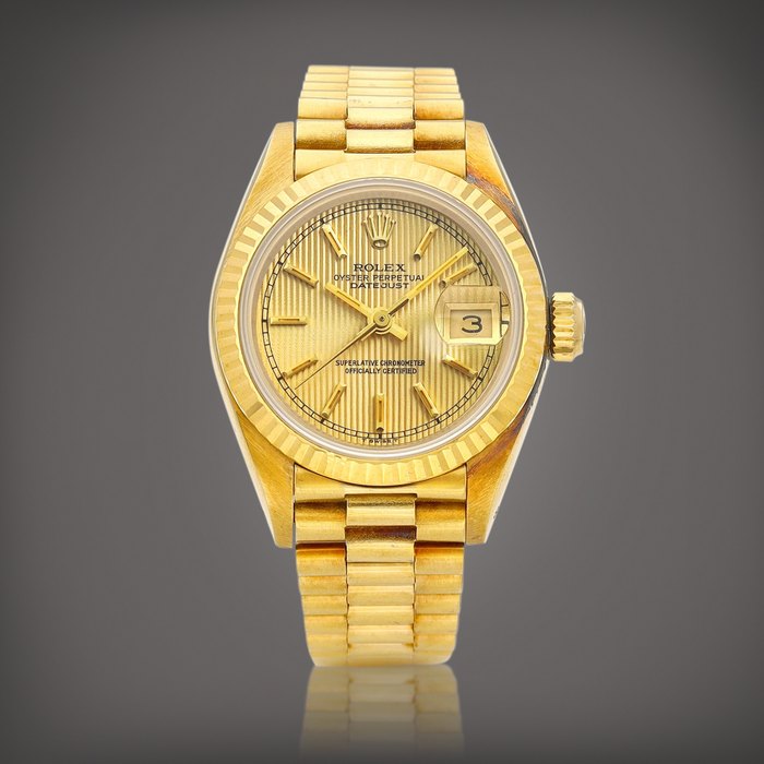 Rolex DateJust, Reference 69178 | A yellow gold wristwatch with date and bracelet, Circa 1983 | 勞力士 | DateJust 型號69178 | 黃金鏈帶腕錶，備日期顯示，約1983年製
