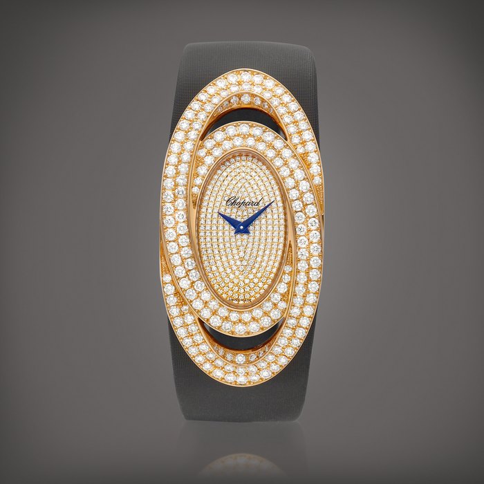 Chopard Reference 5327 | A pink gold and diamond-set wristwatch, Circa 2000 | 蕭邦 | 型號5327 | 粉紅金鑲鑽石腕錶，約2000年製