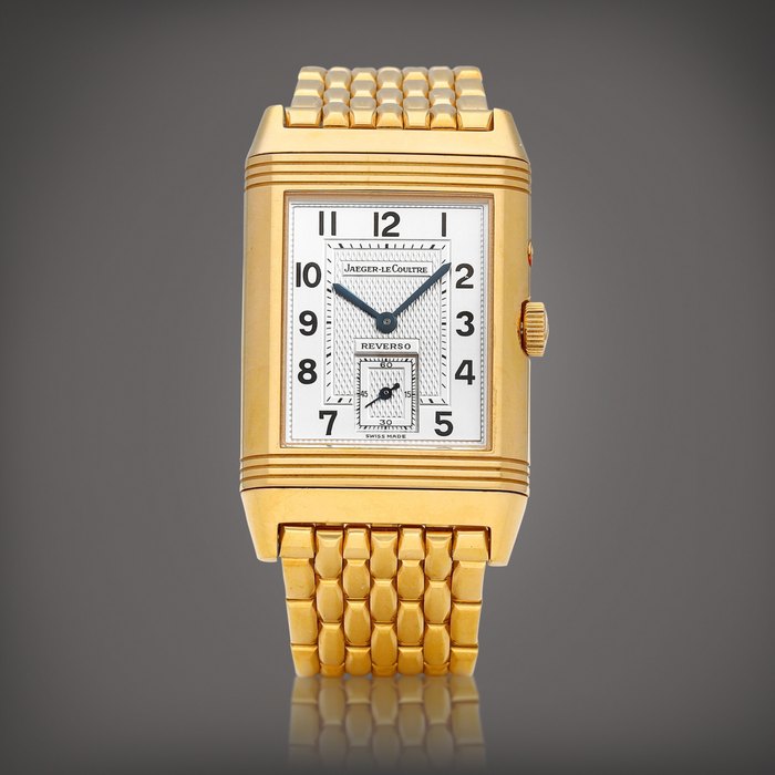 Jaeger-LeCoultre Reverso Day-Night, Reference 270.2.54 | A pink gold reversible dual time wristwatch with 24 hours indication, Circa 1995 | 積家 |  Reverso Day-Night 型號270.2.54 | 粉紅金可翻轉兩地時間腕錶，備24小時顯示，約1995年製