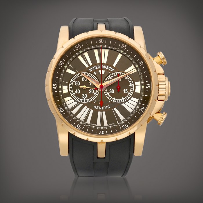 Roger Dubuis Chronoexcel, Reference EX45-78-50-00/0HR01/B1 | A limited edition pink gold chronograph wristwatch, Circa 2012 | 羅杰杜彼 | Chronoexcel 型號 EX45-78-50-00/0HR01/B1 | 限量版粉紅金計時腕錶，約2012年製