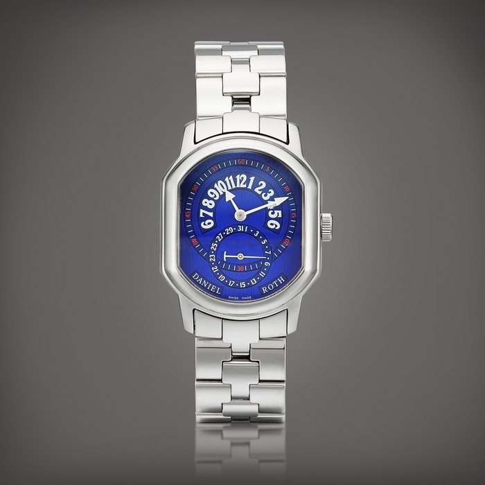 Daniel Roth Premier Retrograde, Reference 807.L.10 | A stainless steel wristwatch with retrograde hours, date and bracelet, Circa 2003 | Premier Retrograde 型號 807.L.10 | 精鋼鏈帶腕錶，備逆跳小時及日期顯示，約2003年製