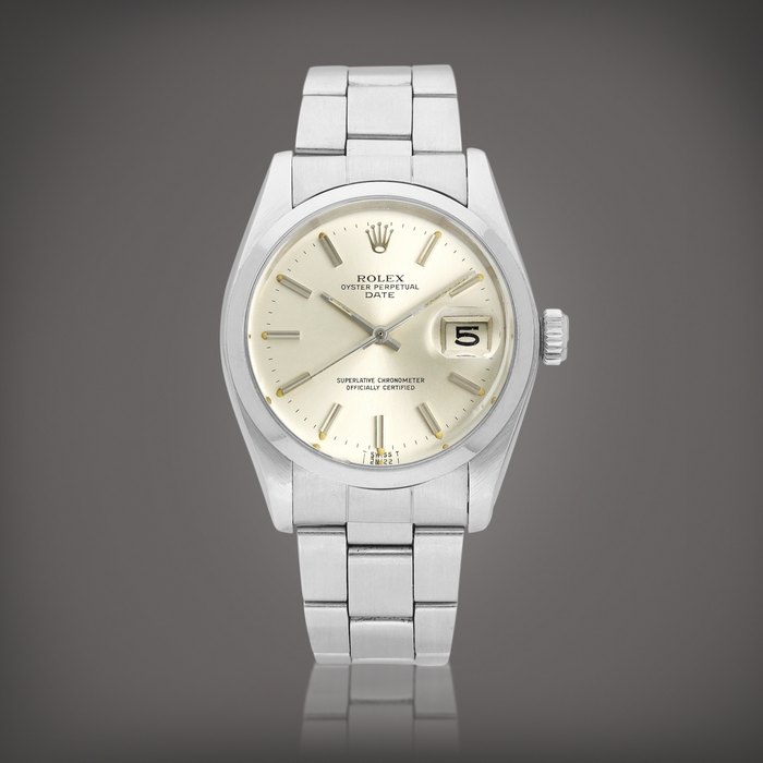 Rolex Oyster Perpetual Date, Reference 1500 | A stainless steel wristwatch with date and bracelet, Circa 1980 | 勞力士 | Oyster Perpetual Date 型號1500 精鋼鏈帶腕錶，備日期顯示，約1980年製