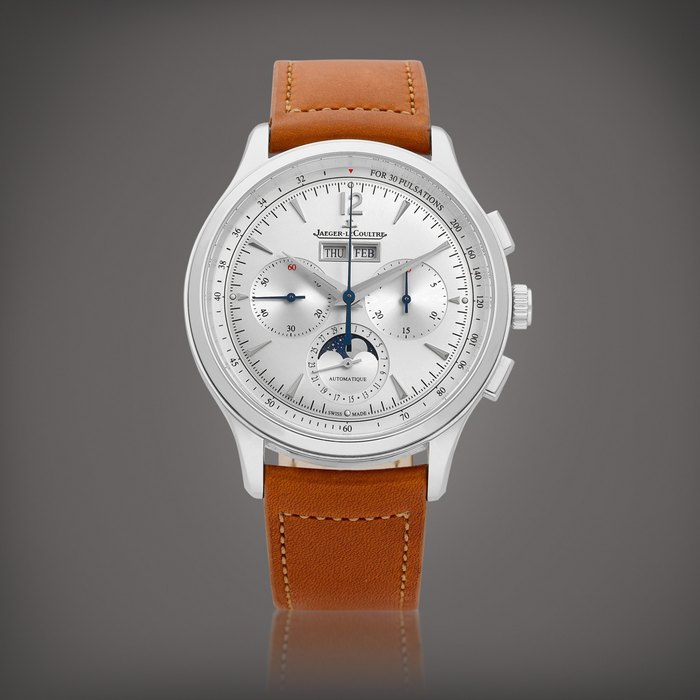 Jaeger-LeCoultre Master Control, Reference Q4138420 | A stainless steel triple calendar chronograph wristwatch with moon phases, Circa 2022 | 積家 | Master Control 型號Q4138420 | 精鋼全日曆計時腕錶，備月相，約2022年製