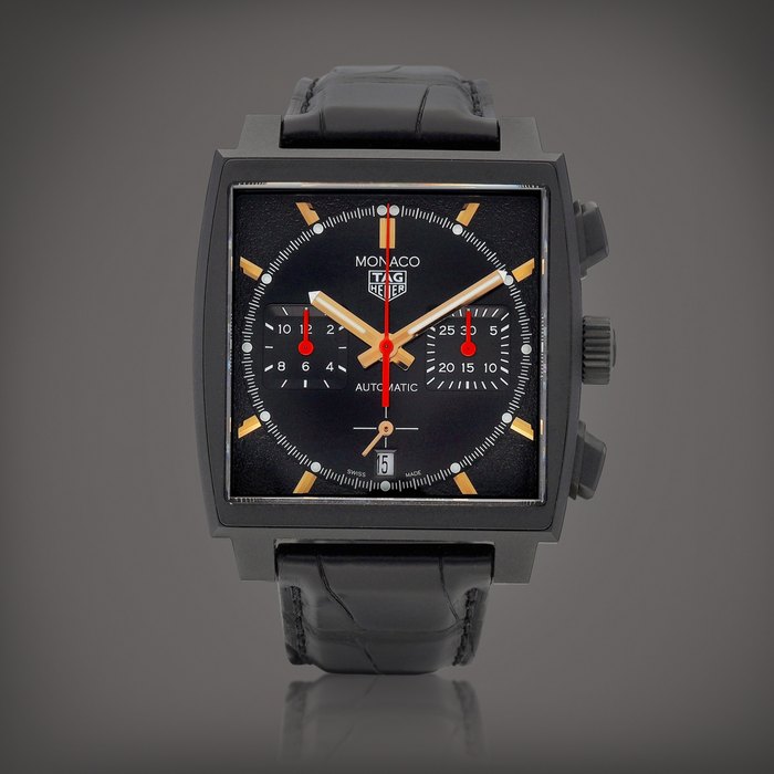 Heuer Monaco Dark Lord, Reference CBL2180.FC6497 | A special edition DLC-coated titanium chronograph wristwatch with date, Circa 2022 | 泰格豪雅 | 摩納哥系列 “Dark Lord" 型號CBL2180.FC6497 | 特別版DLC塗層處理鈦金屬計時腕錶，備日期顯示，約2022年製