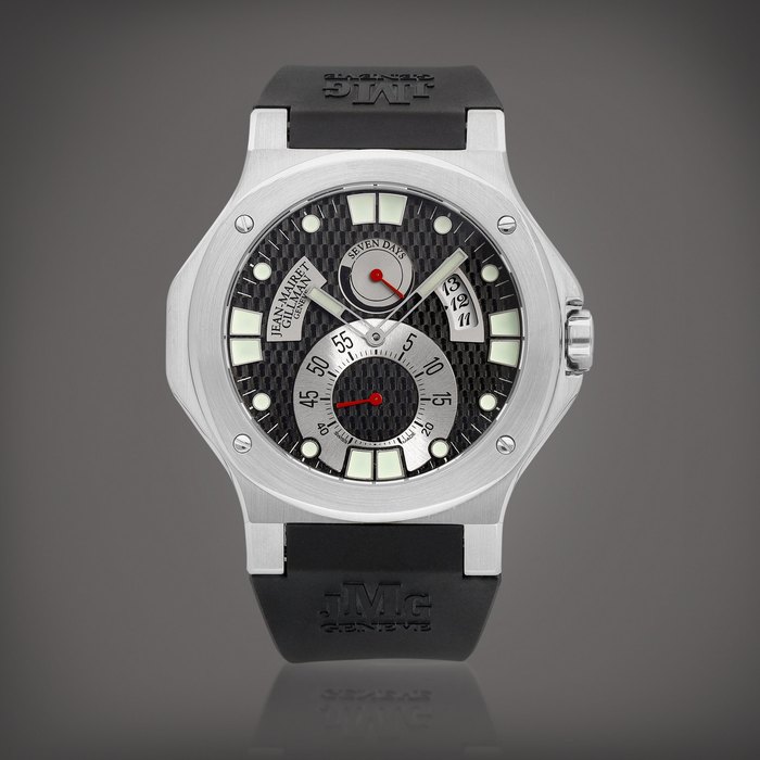 Jean-Mairet & Gillman | Seven Day Sport | A limited edition stainless steel wristwatch with date and power reserve indication, Circa 2005 | Seven Day Sport | 精鋼限量版腕錶，備日期及動力儲備顯示，約2005年製