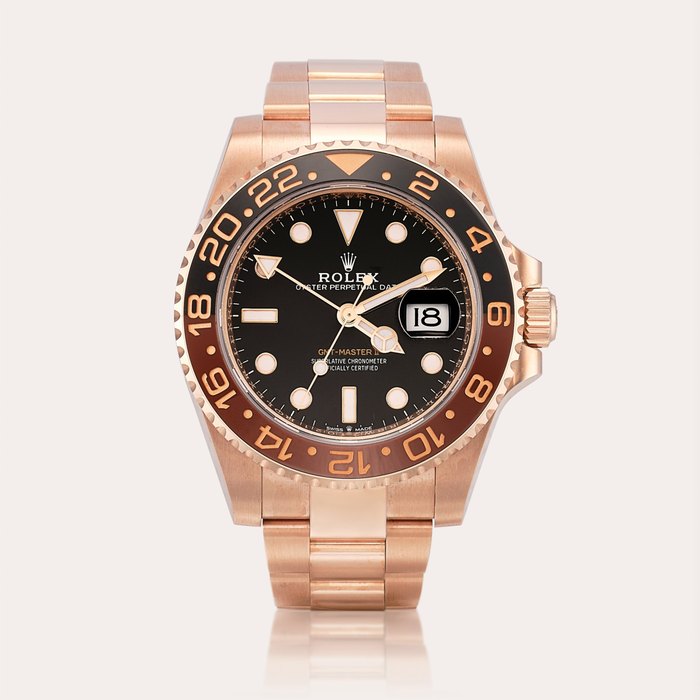 Rolex GMT-Master II, Reference 126715CHNR | An Everose gold dual time zone wristwatch with date and bracelet, Circa 2019