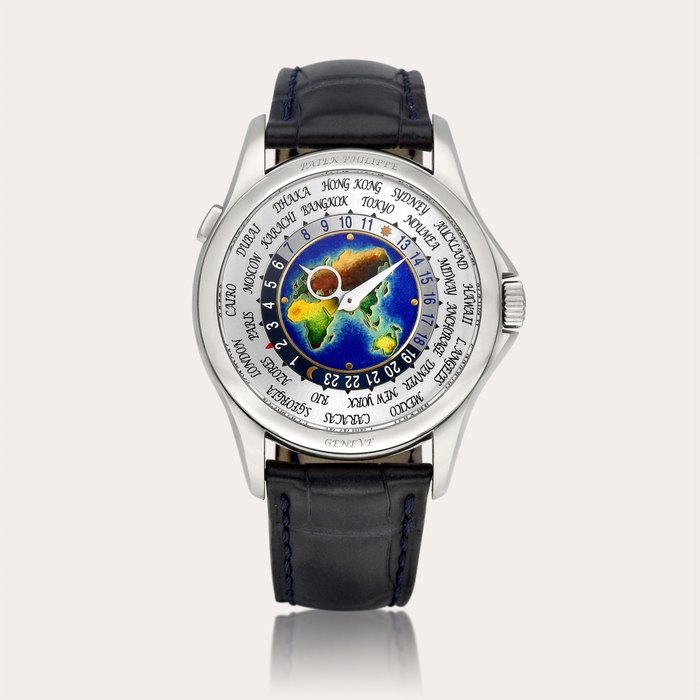 Patek Philippe Reference 5131 | A white gold world time wristwatch with cloisonné enamel dial, Circa 2010