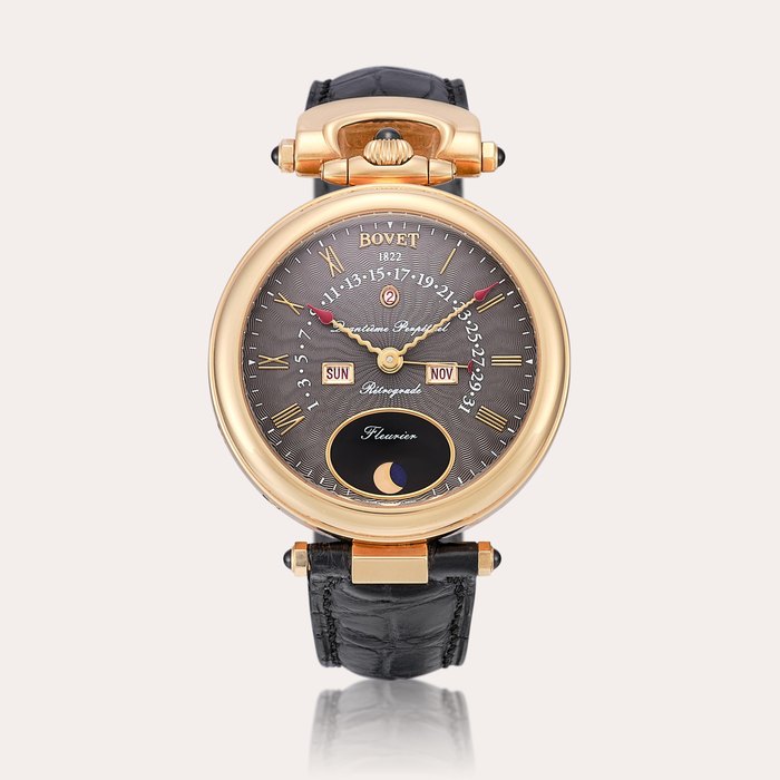Bovet Fleurier, Reference D870 | A yellow gold perpetual calendar wristwatch with retrograde date, moon phases and leap year indication, Circa 2010
