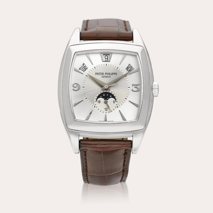 Patek Philippe Gondolo Calendario, Reference 5135 | A white gold annual calendar wristwatch with moon phases and 24 hour indication, Circa 2005