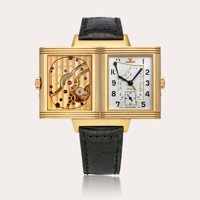 Jaeger-LeCoultre Reverso ‘60th Anniversary’, Reference 270.2.64 | A limited edition pink gold reversible wristwatch with date and power reserve indication, Circa 1991